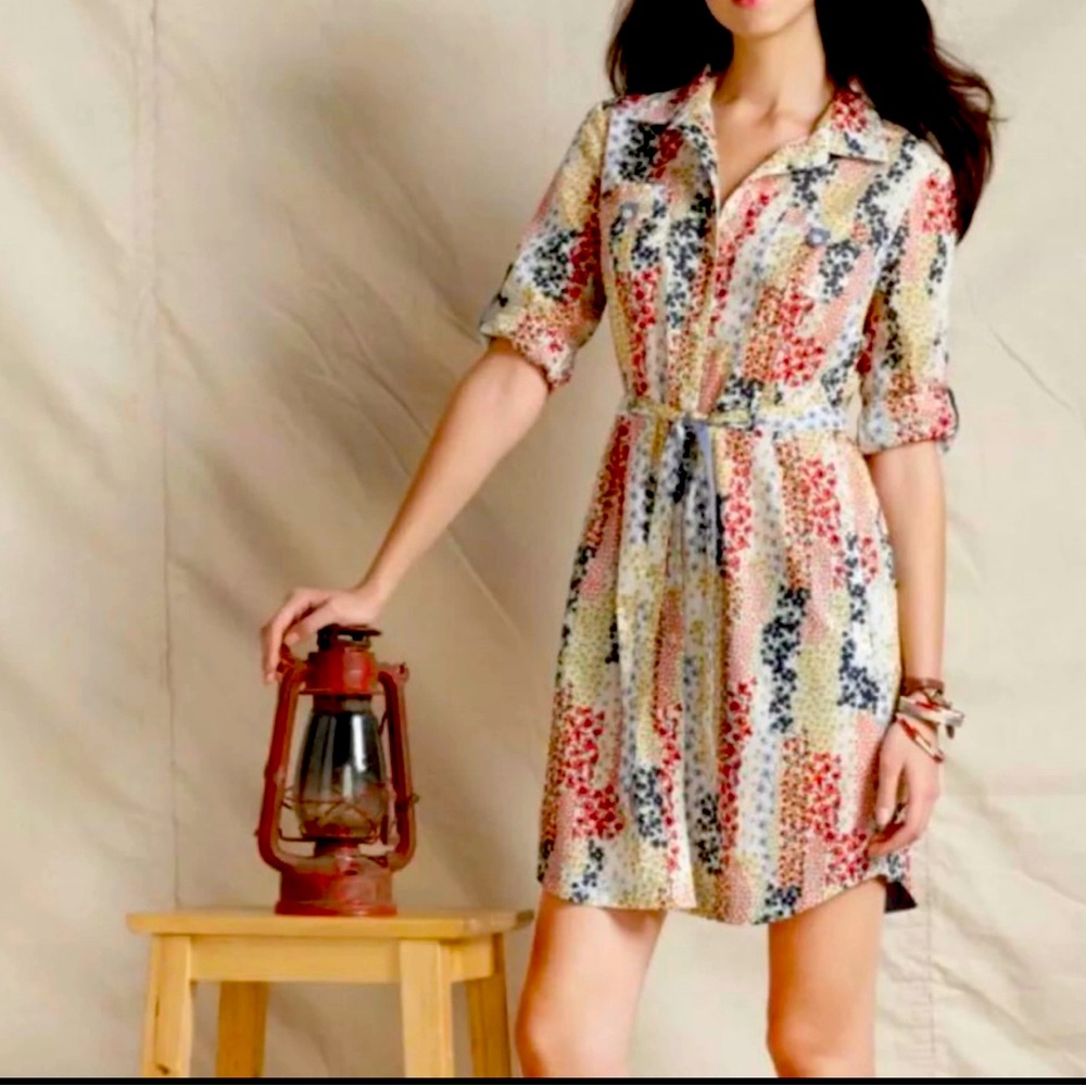 Tommy Hilfiger Floral Cotton Multi Print Shirt Dress Size S/P